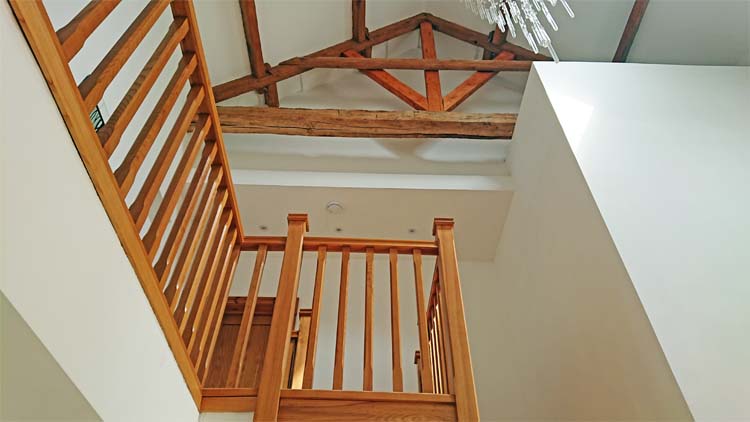 Staircase following completion of the barn conversion.